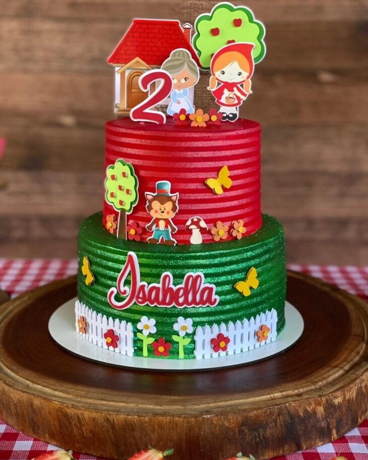 Bolo 2 Festa Infantil Chapeuzinho Vermelho da Isabela - Fazendo a Nossa  Festa