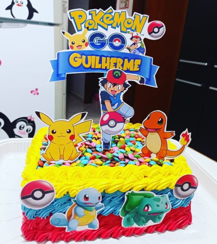 Topo de Bolo Pokemon - Fazendo a Nossa Festa  Bolos pokemon, Festa de  aniversário pokemon, Bolo de aniversário de pokemon