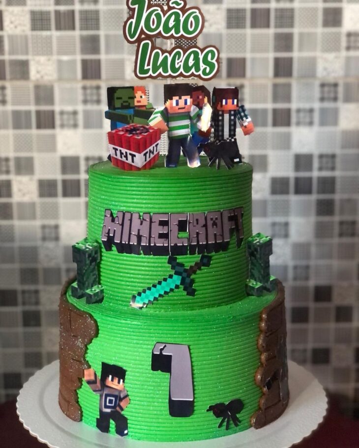 38 melhor ideia de bolos Minecraft