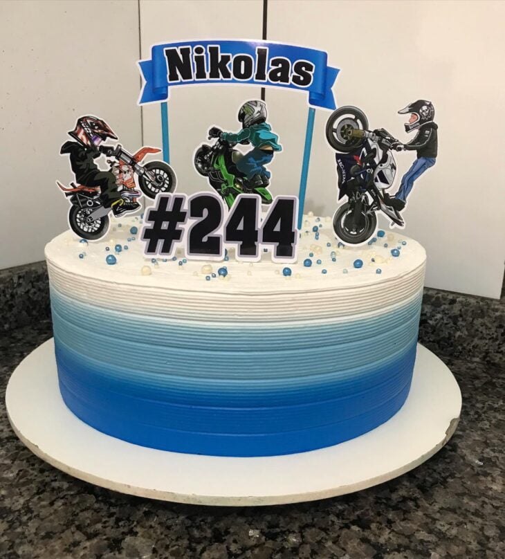 Enfeites para cobertura de bolo para motocicleta, equipamento para  decoração de bolos com bandeiras para aniversários